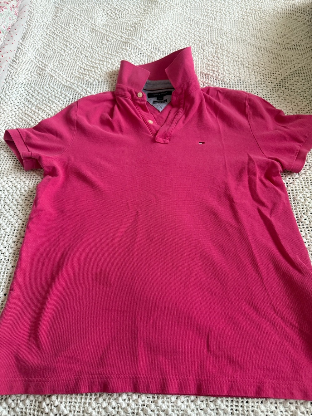 Tommy Hilfiger Hot Pink Polo with Stand Collar